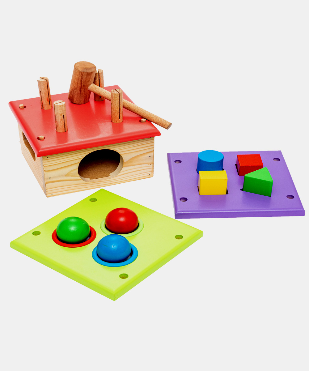3-In-1 Funky Shapes Educational Hammering Bench