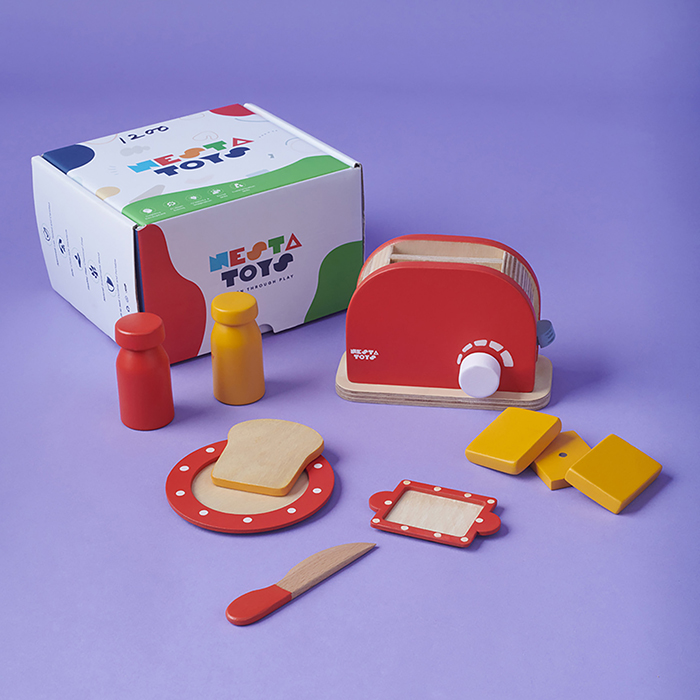Wooden Bread Pop-up Toaster Toy image