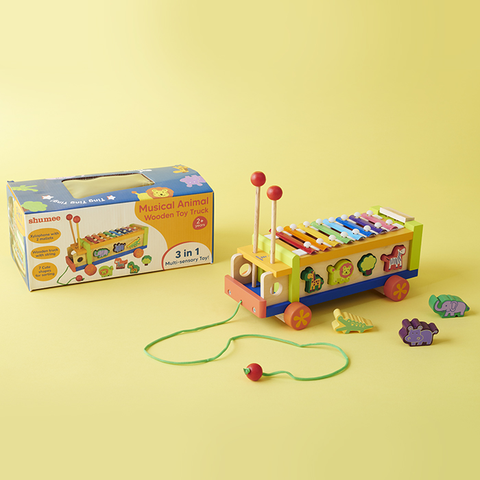 Musical Animal Wooden Toy Truck image