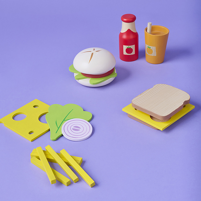 Sandwich and Burger Wooden Set image