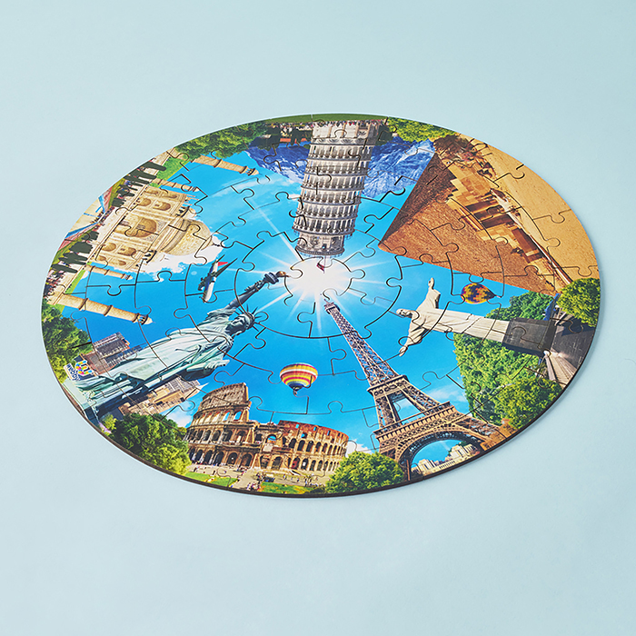 Wooden Seven Wonders of The World Jigsaw Puzzle, 60 Pcs