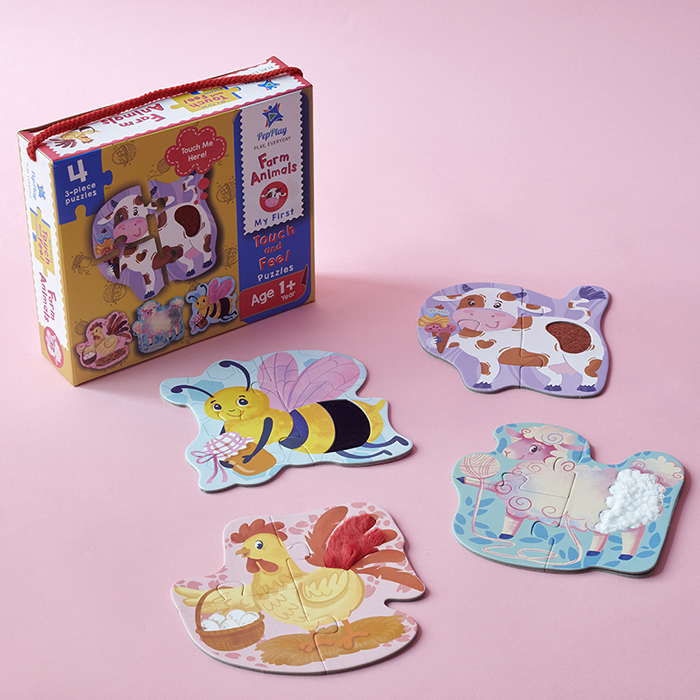PEPPLAY MY FIRST TOUCH & FEEL PUZZLES - FARM ANIMALS image