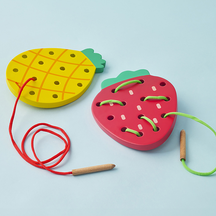 Wooden Fruit Lacing & Threading Set image