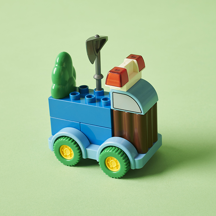 Mega Bricks Forest Police Car Set Building Blocks image