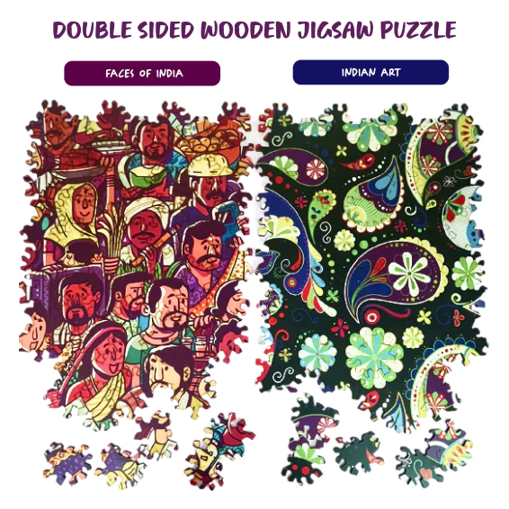 Double Sided Jigsaw Puzzle - Indian Theme