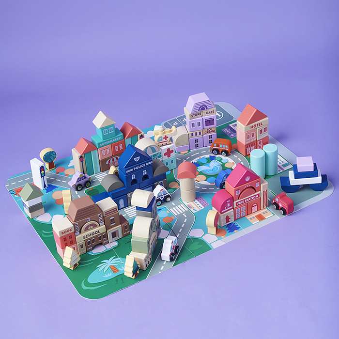 Wooden City Building Blocks Set (115 Pieces) image