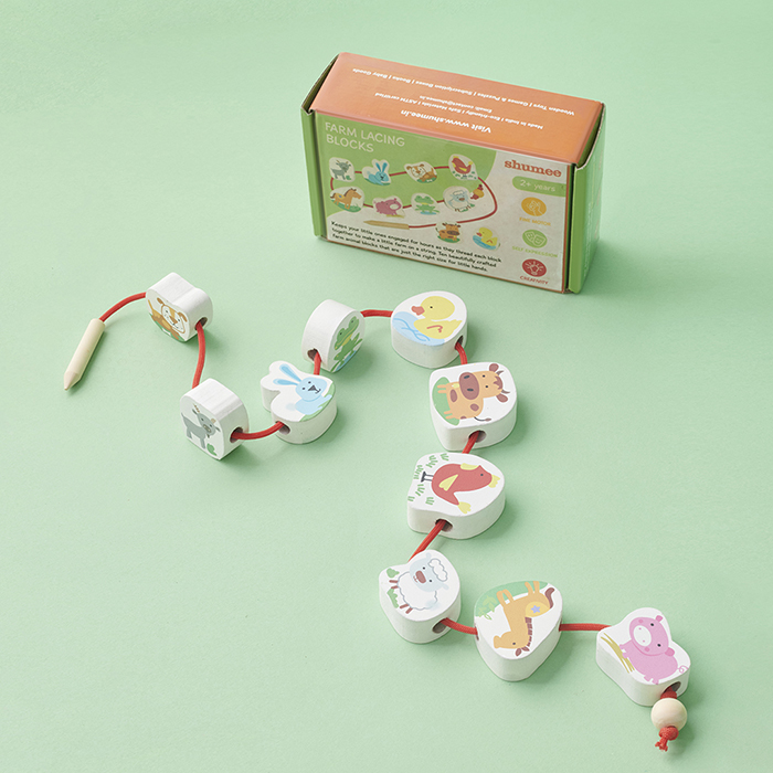 Farm Lacing Wooden Blocks image