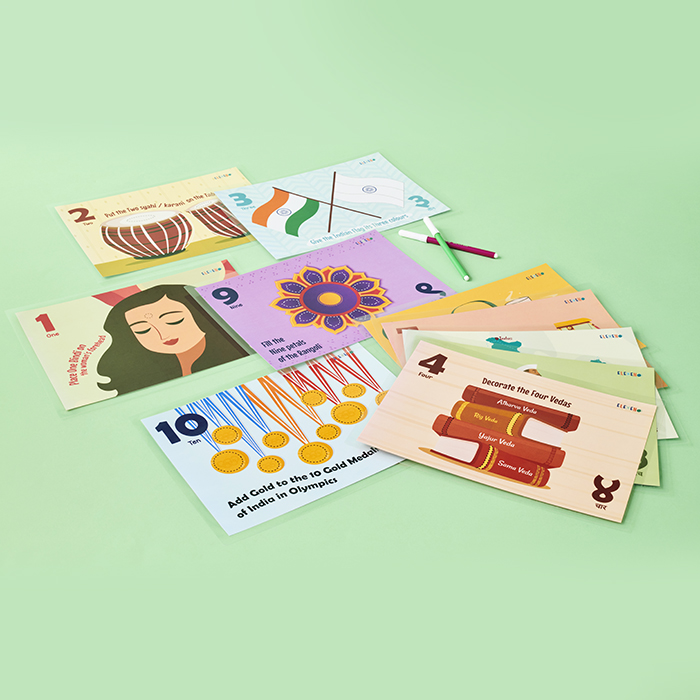 Indian Theme Numbers - Write and wipe cards image